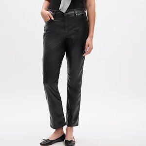 Gap Vintage Slim High Rise Vegan Leather Pants -- Black -- 18/34